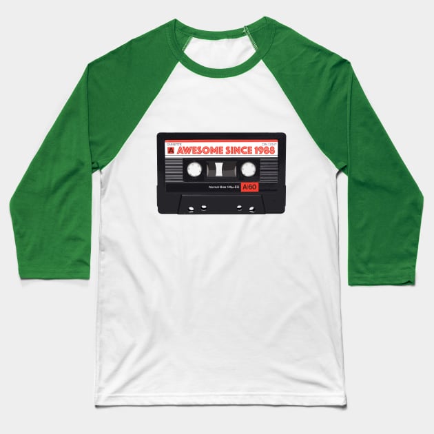 Classic Cassette Tape Mixtape - Awesome Since 1988 Birthday Gift Baseball T-Shirt by DankFutura